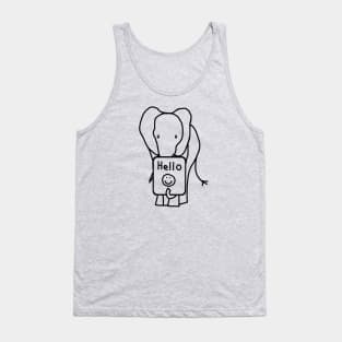 Elephant says Hello Outline Tank Top